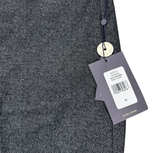 Nydj Slim Fit Ponte Trousers In Mondo Herringbone Size 18 - Picture 4 of 7